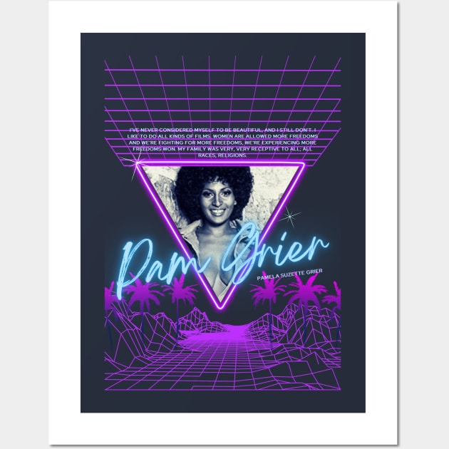 Pam Grier Retro Blaxploitation Fan Aestetic Wall Art by Draw One Last Breath Horror 